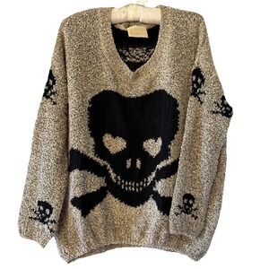 Judith March Sweater Skull Girly Punk Rock Women's S/M Dark Feminine Cozy Fall